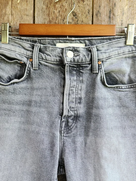 MOTHER Superior Women's Jeans 25 The Ditcher Crop Shadow Dancing Gray Wash - Picture 3 of 12